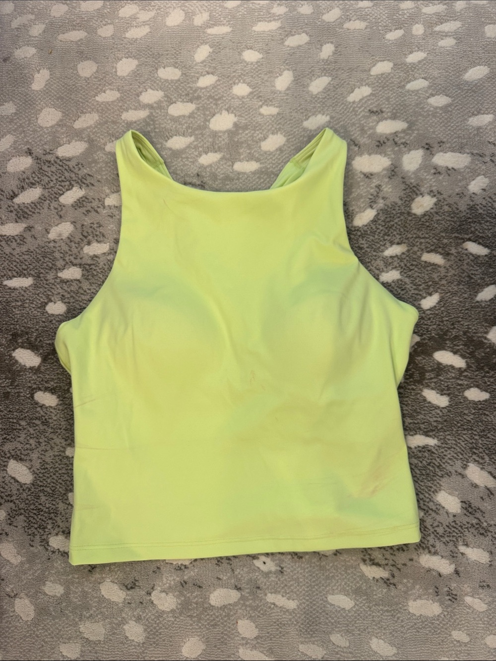 SPANX Neon Lime High-Neck Cropped Tank
